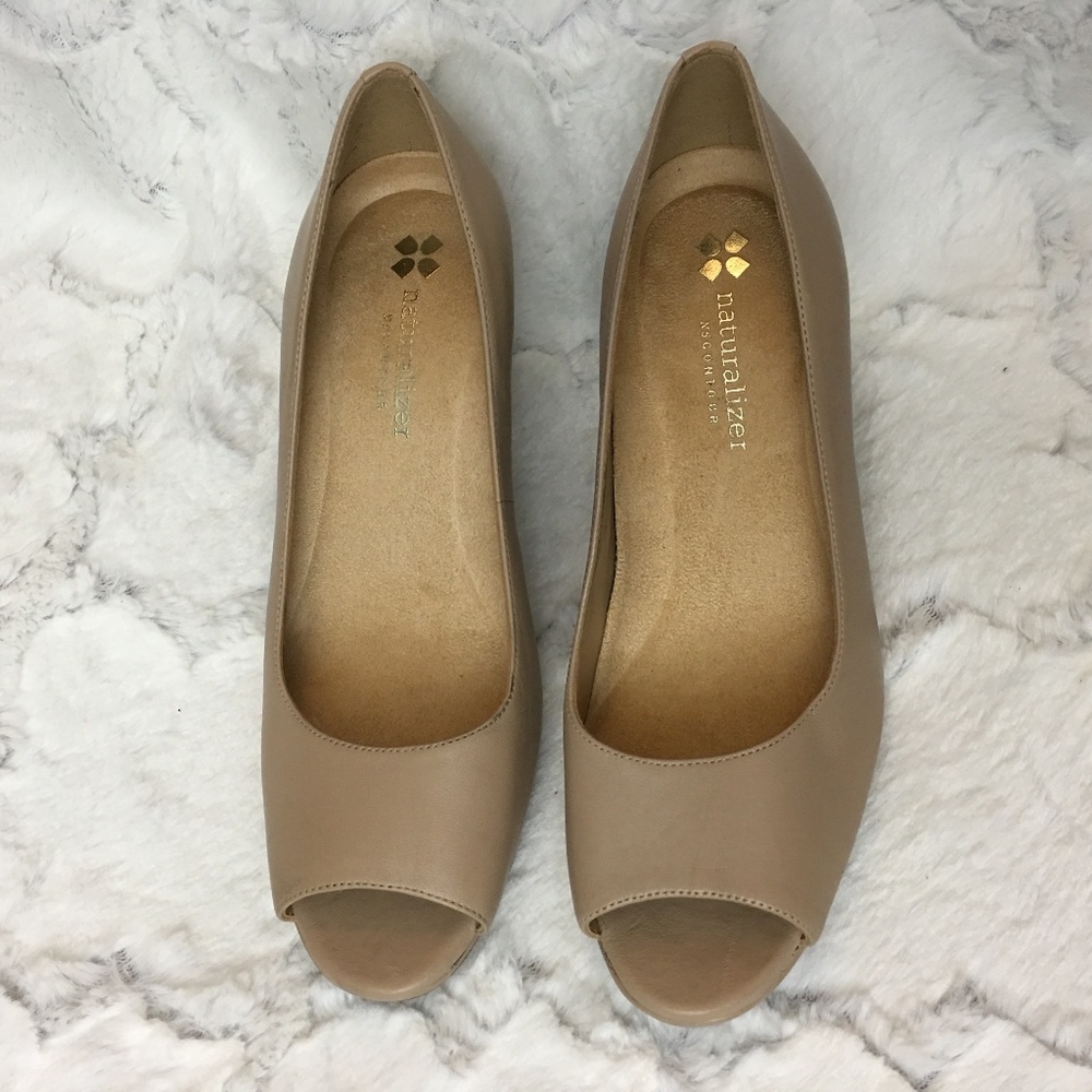 Naturalizer Olivia Peep Toe Wedge Taupe